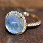 Zircon Womens Ring Exquisite And Fashionable With A Large Gold-plated Stone