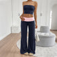 New Sweet And Cool Casual Two-piece Contrast-color Lounge Pants Set
