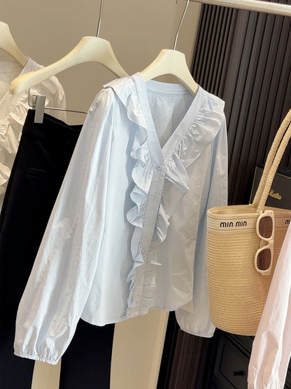 Figure-flattering Long-sleeve Shirt Top