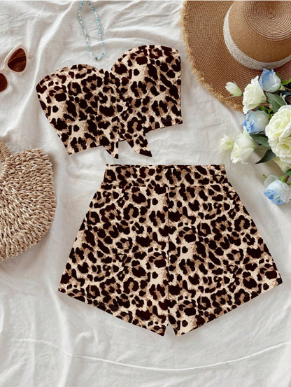 Summer Vacation Tube Top And Shorts Set