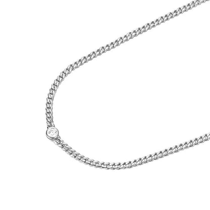 Minimalist Cuban-link Plain Chain Sleek High-end Clavicle Necklace