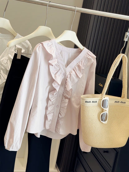 Figure-flattering Long-sleeve Shirt Top