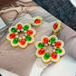 Retro Colorful Gemstone Court-Style Earrings