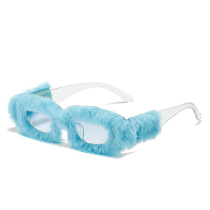Creative Design Plush Innovative Square Glasses
