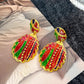 Retro Colorful Gemstone Court-Style Earrings