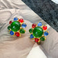Retro Colorful Gemstone Court-Style Earrings