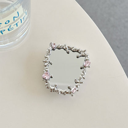 Love Butterfly Mirror Mobile Airbag Bracket Magnetic Back Patch Women&