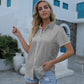 Solid-color Casual Loose-fit Short-sleeve Linen Shirt
