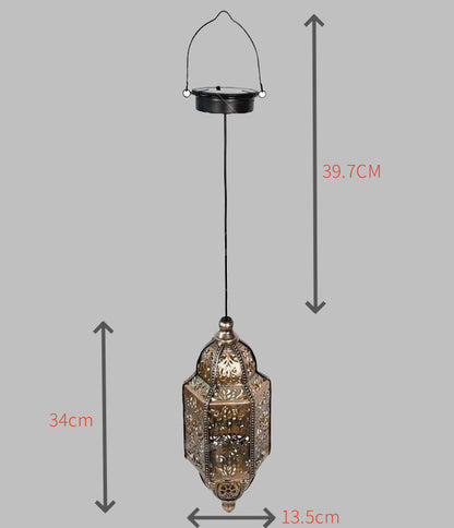Solar iron hollow projection lamp