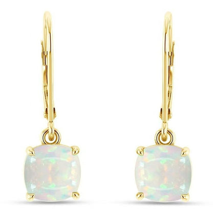 Womens Opal Square Mini Opal Earrings