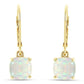 Womens Opal Square Mini Opal Earrings