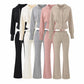 Adorned With Beaded Chains Flared Casual Trousers