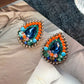 Retro Colorful Gemstone Court-Style Earrings