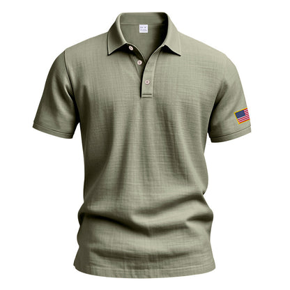 American Summer Linen Short Sleeve Men Clothing