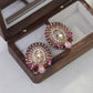 Retro Colorful Gemstone Court-Style Earrings