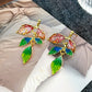 Retro Colorful Gemstone Court-Style Earrings