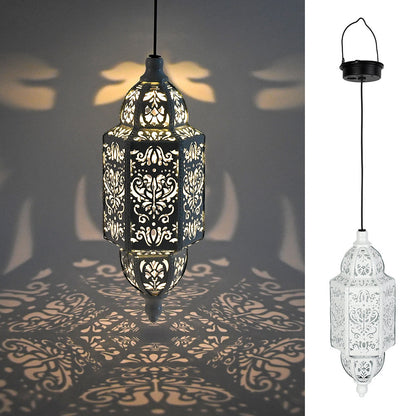 Solar iron hollow projection lamp
