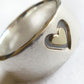 Engraved Double Heart Vintage Silver Womens Ring