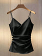 Solid-color New Style Strap Short Top