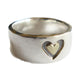 Engraved Double Heart Vintage Silver Womens Ring