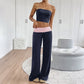 New Sweet And Cool Casual Two-piece Contrast-color Lounge Pants Set