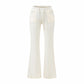 Adorned With Beaded Chains Flared Casual Trousers