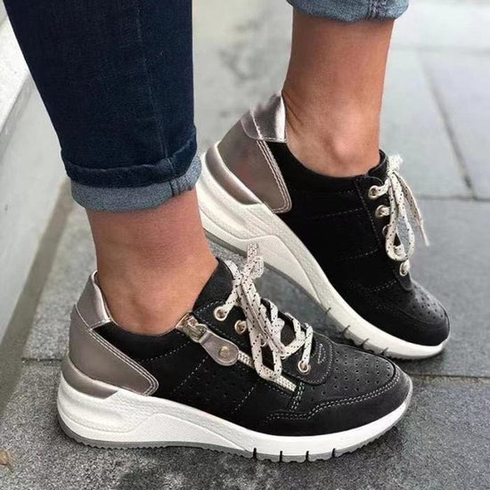 Fashionable Chunky-soled Sneakers Low-cut Casual Shoes For Outdoor Wear
