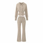 Adorned With Beaded Chains Flared Casual Trousers