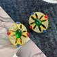 Retro Colorful Gemstone Court-Style Earrings