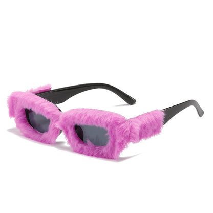 Creative Design Plush Innovative Square Glasses