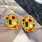 Retro Colorful Gemstone Court-Style Earrings