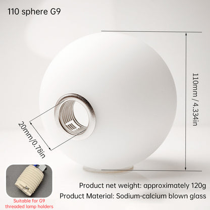 Glass Lampshade Frosted White Lamp shade Replacement Globe Round Lamp Cover