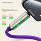 Colorful LED Silicone 4-in-1 Charging Cable with Zinc Alloy PD 100W Fast Charging, 6A Car Charger, Multi-functional Universal Compatible Charging Cable