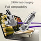Colorful LED Silicone 4-in-1 Charging Cable with Zinc Alloy PD 100W Fast Charging, 6A Car Charger, Multi-functional Universal Compatible Charging Cable