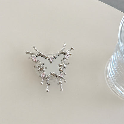 Love Butterfly Mirror Mobile Airbag Bracket Magnetic Back Patch Women&