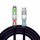 Colorful LED Silicone 4-in-1 Charging Cable with Zinc Alloy PD 100W Fast Charging, 6A Car Charger, Multi-functional Universal Compatible Charging Cable