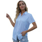 Solid-color Casual Loose-fit Short-sleeve Linen Shirt