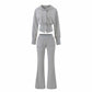 Adorned With Beaded Chains Flared Casual Trousers