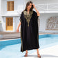Rayon Embroidered Beach Sun Protection Clothing Dress Women