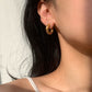 Fashionable Stainless Steel Twisted Earrings Titanium Steel Womens