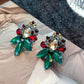 Retro Colorful Gemstone Court-Style Earrings