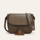 European And American-style Fashionable Flip-top Saddle Bag With Tassels