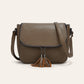 European And American-style Fashionable Flip-top Saddle Bag With Tassels