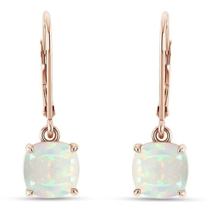 Womens Opal Square Mini Opal Earrings