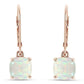 Womens Opal Square Mini Opal Earrings