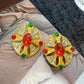Retro Colorful Gemstone Court-Style Earrings