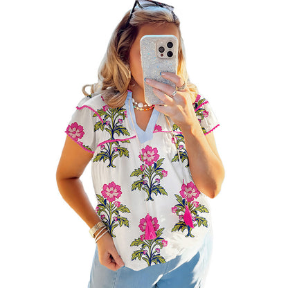 Fashionable All-match Printed Top For Women