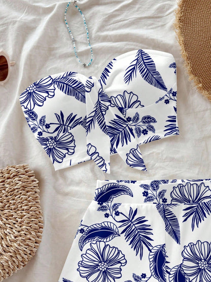 Summer Vacation Tube Top And Shorts Set