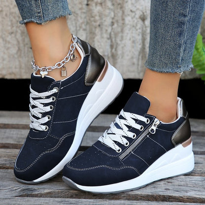 Fashionable Chunky-soled Sneakers Low-cut Casual Shoes For Outdoor Wear