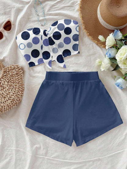Summer Vacation Tube Top And Shorts Set
